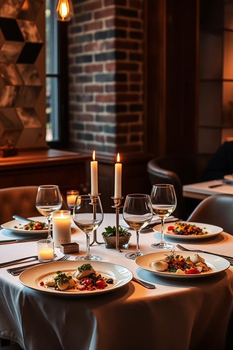 Candlelit fine dining nearby