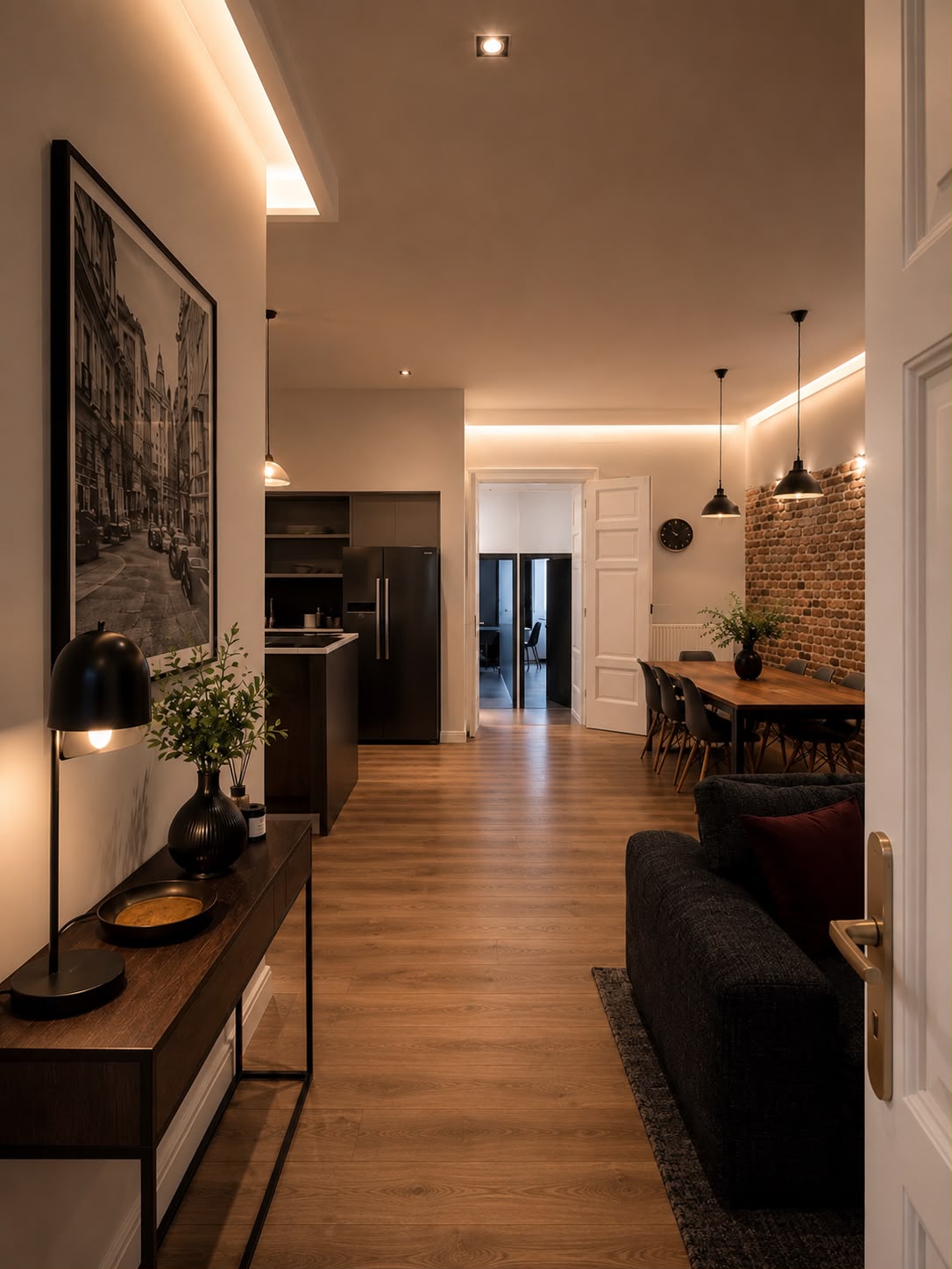 Hallway into open-plan living